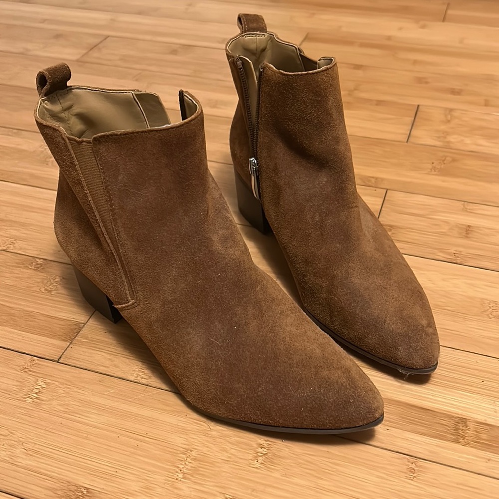 Franco Sarto camel suede booties - women’s size 8.5